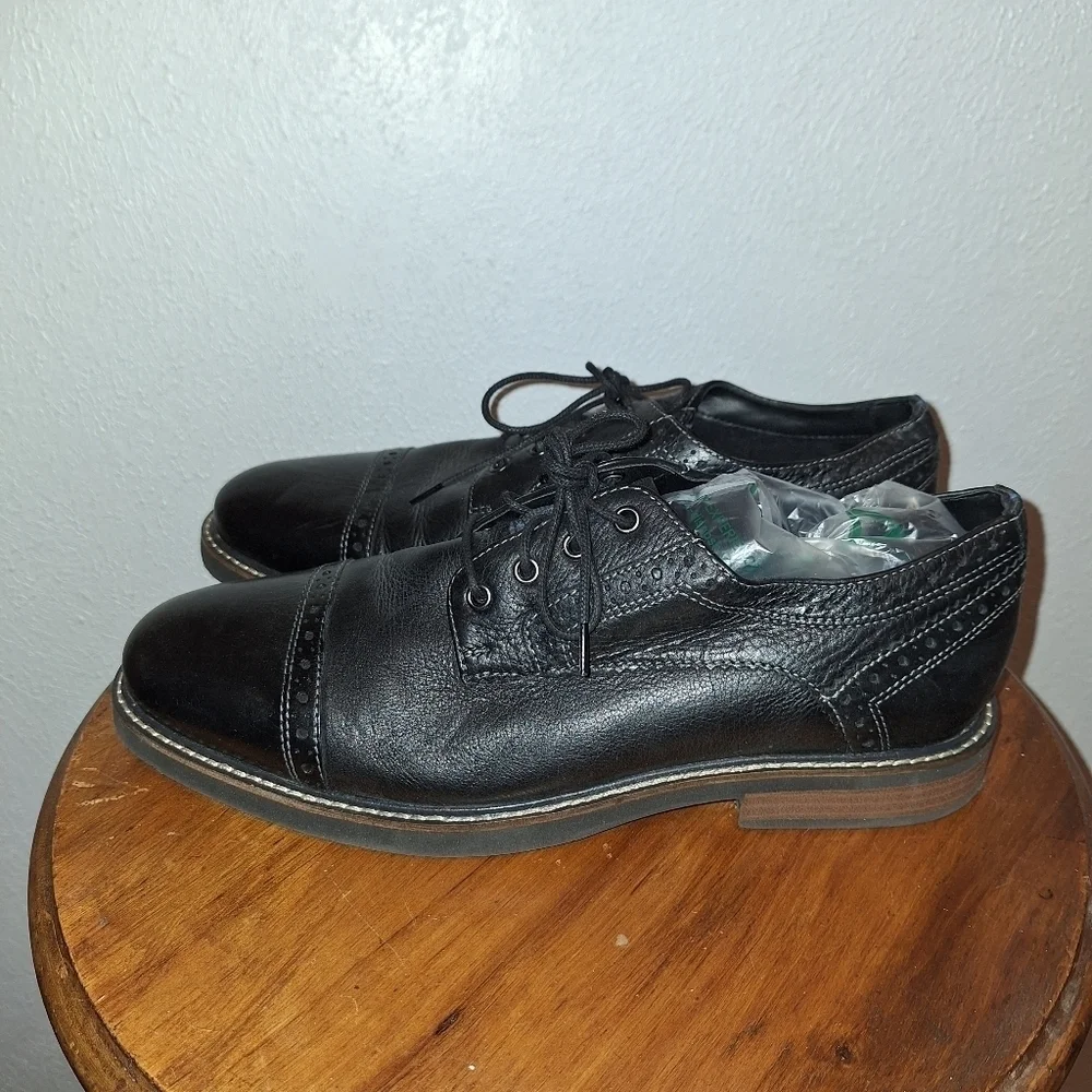 🌟 Nunn Bush Overland Cap Toe Lace-Up Dress Oxfords Shoes Comfort Heel Size 9.5W